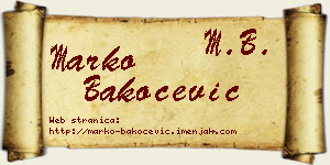 Marko Bakočević vizit kartica